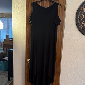 Relativity Black High Low Cold Shoulder Dress
